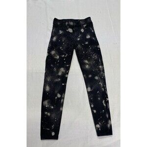 American Eagle Next Level Stretch Black Bleach Splatter Skinny Jeans Sz 0 SHORT